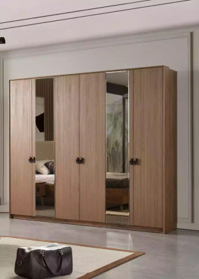 Set Bed 2x Bedside tables Dressing table Bedroom 6-piece Design Modern