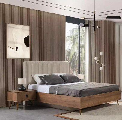 Set Bed 2x Bedside tables Dressing table Bedroom 6-piece Design Modern