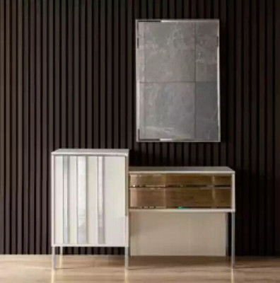 Bed 2x Bedside tables 6 pieces. Bedroom Wardrobe Design Modern Luxury
