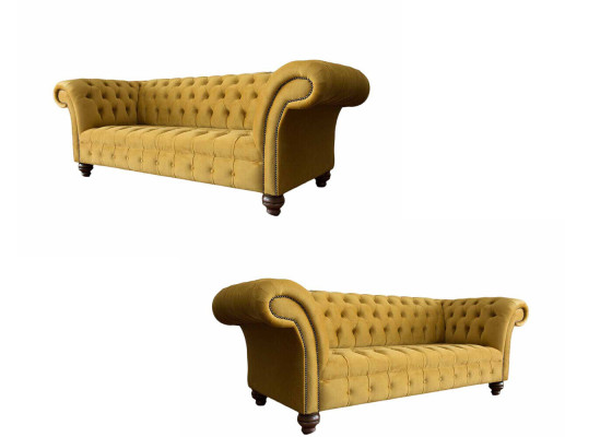 Luxury Chesterfield Sofa 2x 2 Seater Couch Textile Modern Sofas new Suite