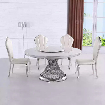 Round Table Golden Base Chrome Round Table Tables Dining Tables Luxury 130cm