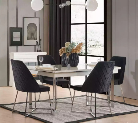 Complete Set Dining table 4x Chairs Dining room Set Ess Group Wood Table 7pcs