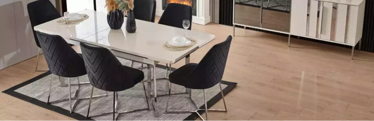 Complete Set Dining table 4x Chairs Dining room Set Ess Group Wood Table 7pcs