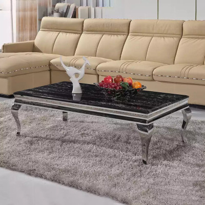 Coffee table Design Living room Luxury Table Sofa Side table 130x70 Silver