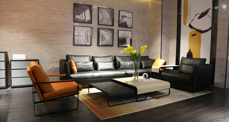 Italian Leather Style Living room Furniture Corner sofa Sofa Upholstery Suite Corner sofa