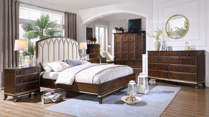 Bed 2x Bedside tables Chest of drawers Bedroom Set Design Luxury new 4-piece