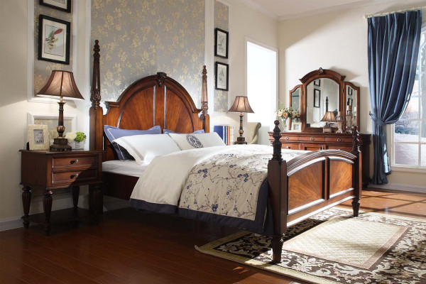 Bed 2x Bedside tables Bedroom Set Luxury Design new brown 3-piece Modern