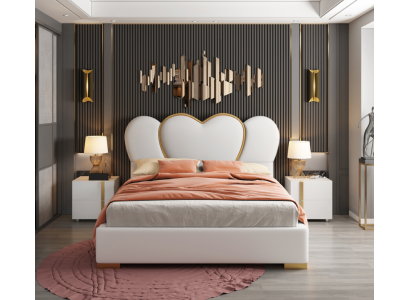 Design Bed Bedroom Double bed Hotel Luxury Upholstery Furnishings