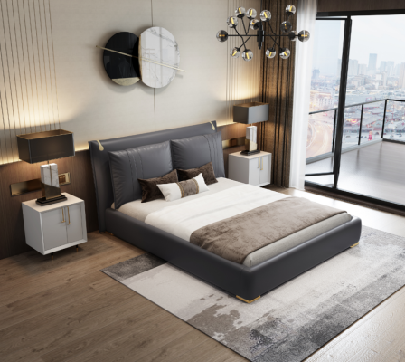 Luxury Bed Beds Modern Double bed Gray Bed Frame Bedroom new