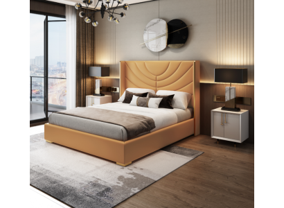 Design Double bed Bed 180x200cm Hotel Furniture Luxury Upholstery Bedroom