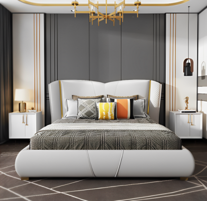 Bed Upholstery Design Luxury Double Hotel Beds Sleep Room Wood Furniture