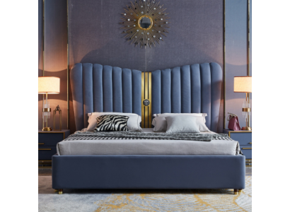 Bed Upholstery Design Luxury Wood Double Beds Bedroom Hotel Furniture new