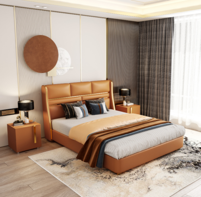 Double bed Bedroom Bed Luxury Furniture Double Hotel Furnishings 180x200
