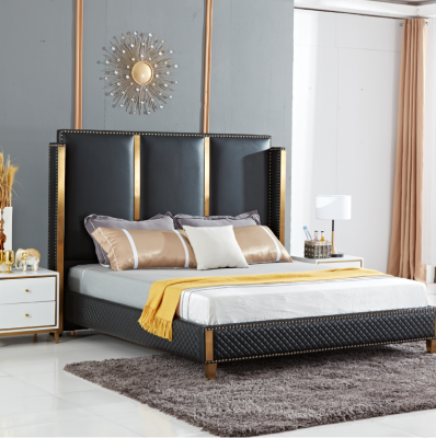 Bed Upholstery Design Luxury Double Hotel Beds Marriage Sleep Room 180x200cm