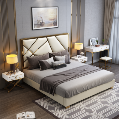 Bed Upholstery Design Luxury Double Hotel Beds Sleep Room 180x200cm