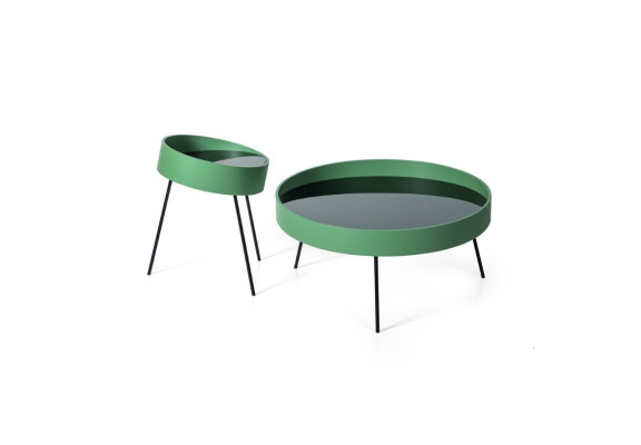 2x Coffee table Round shape Design Living room new green Color Furniture style