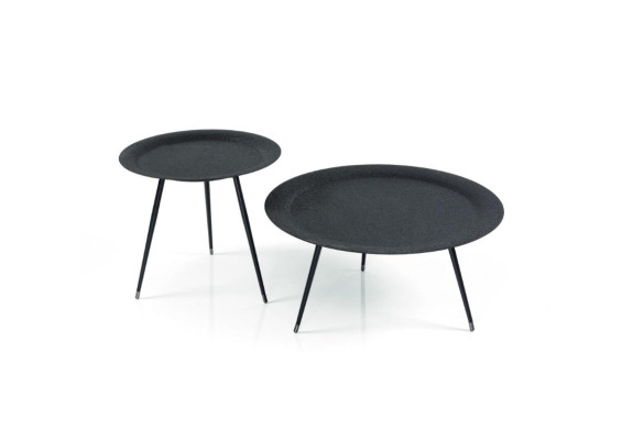Designer Coffee table Set 2x Living room stainless steel Black Modern Luxury