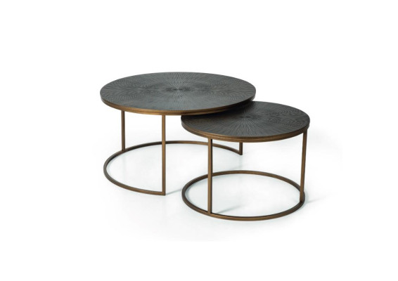 Coffee table 2x Round stainless steel Side table Designer Furniture in Living room
