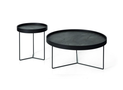 Coffee table 2x Living room Coffee Table Black stainless steel Side tables Tables