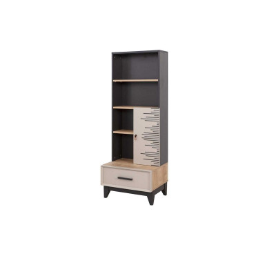 Bookshelf Wardrobe Childrens room Shelf Wood Wooden Cabinet Gray Office