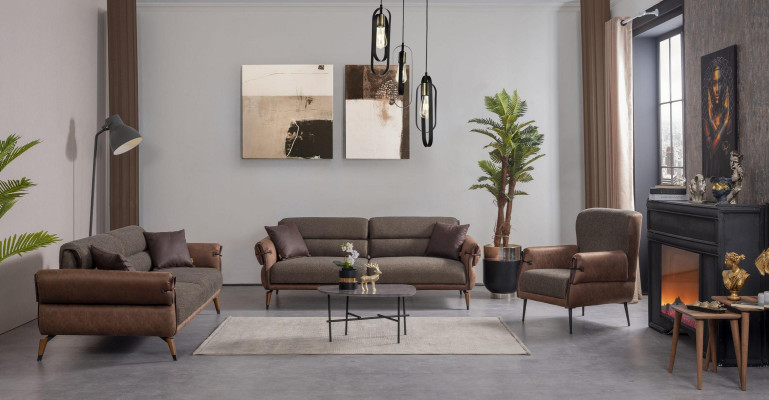 Upholstered furniture Textile Living room Set 3-piece Sofa Two-seater Armchair new Furnishings
