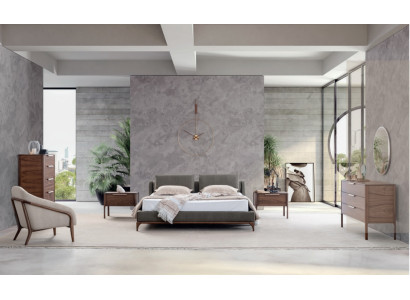 Bedroom Complete Set Bed 2x Bedside tables Chest of drawers Wardrobe Modern