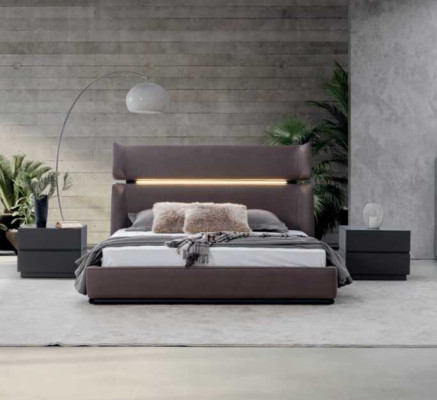 Luxury Bedroom set Bed with 2x Bedside tables Modern Design Set
