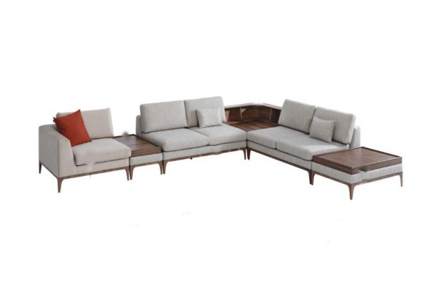 Living room Corner sofa L-shape Wood Corner suite Sofa Couches Luxury Furniture