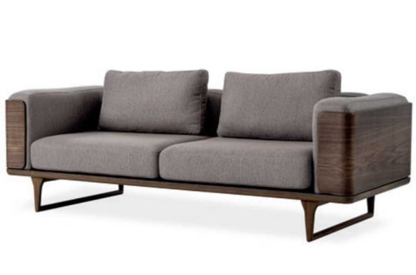 Luxury Sofa Gray Color Living room Upholstery Textile Three Seater Couch 225x90