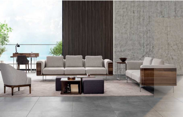 Living room set luxury modern design 2x sofas with armchair sofa set