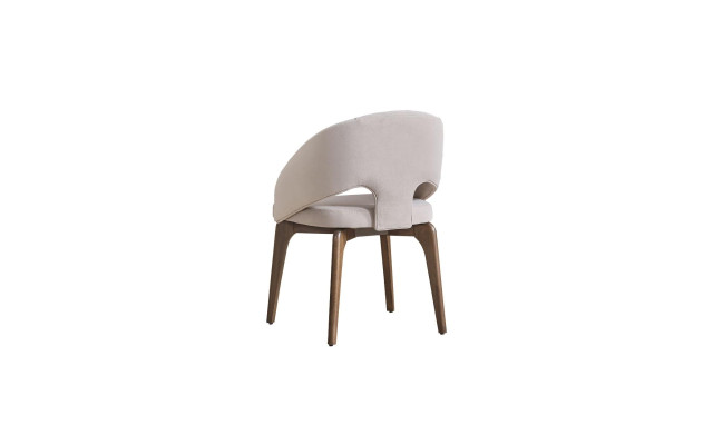 White Dining room chair Stylish single seater upholstered chairs Modern wooden feet