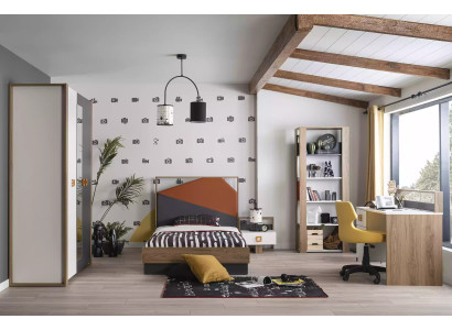 Bed frame Childrens room Suite Bed Set Desk Gray 5pcs Wood