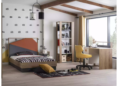 Children's furniture suite Children's bed Children's room bed wood gray set 4 pieces