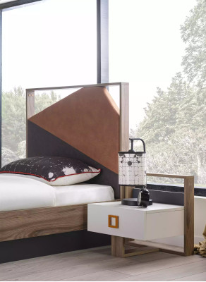 Complete e Bed Children's furniture Children's bed Children's room Wood Gray Set 4 pieces