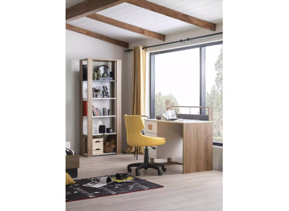 Children's Desk Bookshelf Wood Brown Set 3-piece Armchair