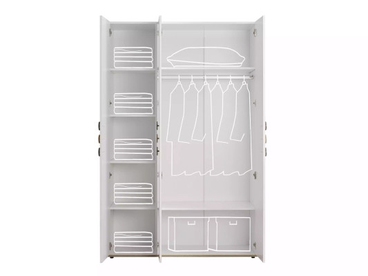 Wardrobe KinderClothes cupboard Kinderfurniture Childrens room Wood White