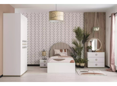 Childrens room Complete bed frame children's furniture bed wood white set 5 pieces