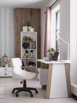 Suite Desk Childrens room Set 2pcs Shelf Computer Wood White