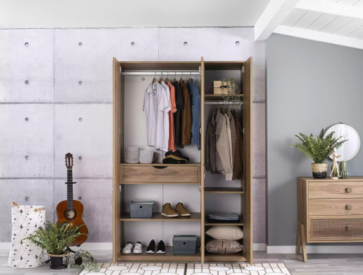 Wardrobe Wardrobe Wooden Cabinet Bedroom Furniture Wood Brown new