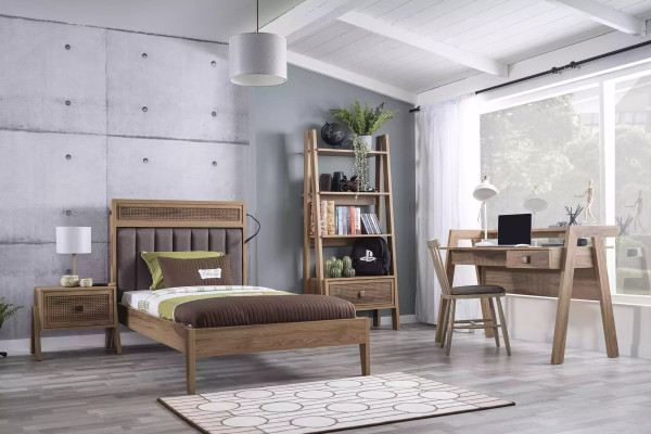 Beds Bed Frame Children's Furniture Bed Wood Brown Youth Bed Classic