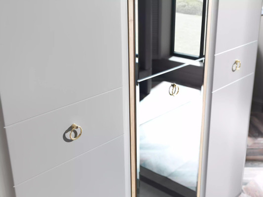 Wardrobe Wardrobe Wooden Cabinet Bedroom Furniture Wood Gray Luxury