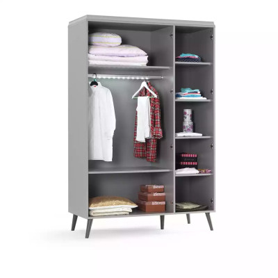 Wardrobe Wardrobe Wooden Cabinet Bedroom Furniture Wood Gray Luxury