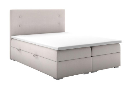 Bedroom Bed Upholstery Modern Design Luxury Double bed Beige box spring bed