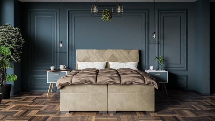Luxury Bed Designer Bedroom Upholstered furniture Modern Double bed Box spring bed