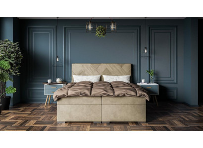 Luxury Bed Designer Bedroom Upholstered furniture Modern Double bed Box spring bed