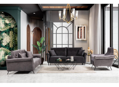 Modern sofa set set 3 pieces luxury armchair living room suite three seater sofas