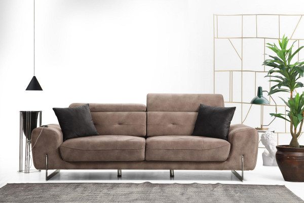 Set 2 pieces Living room Sofa set Three-seater Sofa Couch Modern Armchair Textile