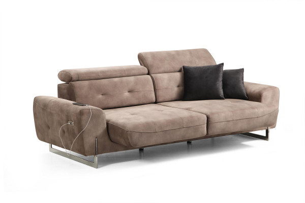Set 2 pieces Living room Sofa set Three-seater Sofa Couch Modern Armchair Textile