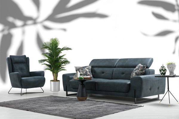 Modern set 3 pieces living room sofa set designer seating furniture upholstered armchair new