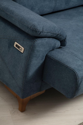 Sofa Couch Living room Modern Furniture Three Seater Blue Upholstered Sofa Design